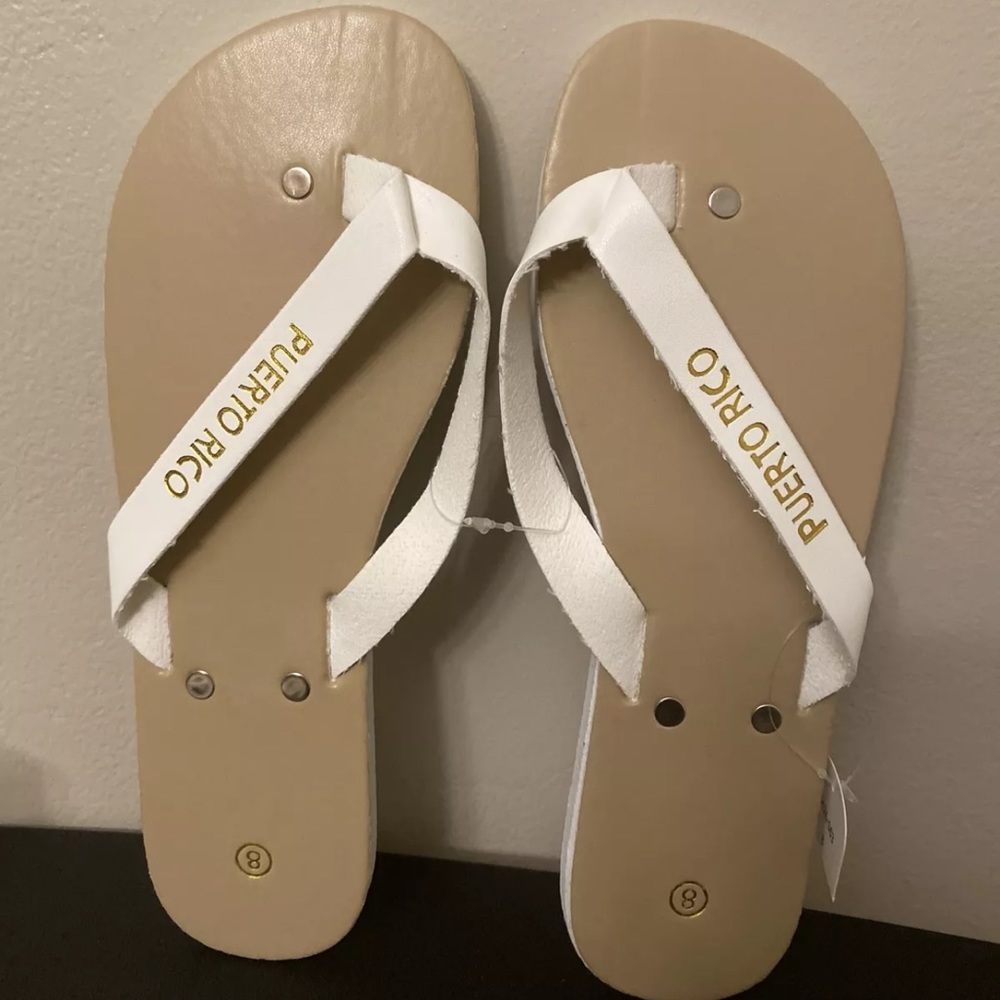 Puerto Rico White Flip Flops